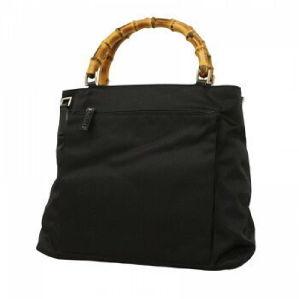 Gucci Handbag Bamboo Nylon Black S